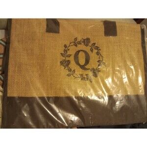 Adoryoung Monogrammed Tote Bags, 2Pcs Q Initial Personalized Jute Tote